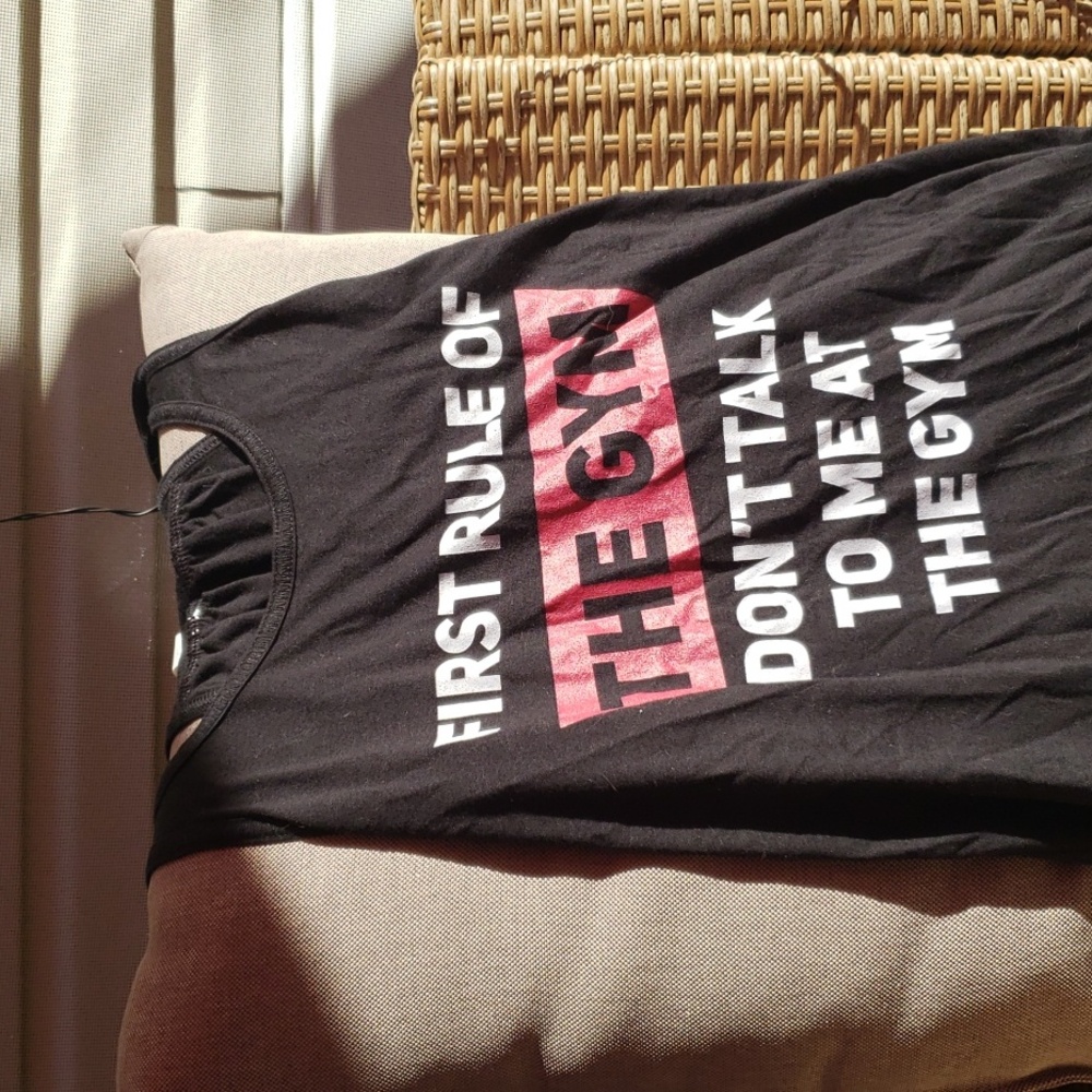 FIRST RULE AT THE GYM DONT TALK TO ME Racerback Tank Top